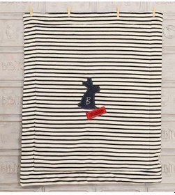 Resim 95061.09 Rabbit Elyaflı Battaniye-lacivert Çizgili Gri 