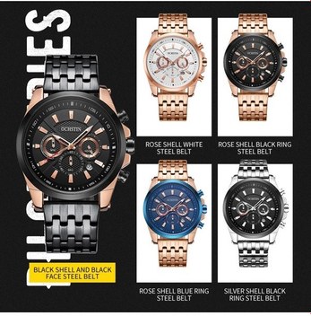 Sones Skmeı 1801 Erkek Günlük Takvim Kuvars Saat Altın Ve Siyah