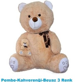 Resim Halley Oyuncak Yavrulu Peluş Ayı 100 Cm 