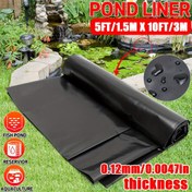 Resim 1 adet Havuz Lineri 5ft x 10ft - Siyah 0.12mm Kalınlığında Sızdırmaz Plastik Membran Balık Havuzları, Şelaleler, Koi Havuzları ve Akvaryum Barajları için - Dayanıklı ve Kolay Kurulum, Havuz Lineri, Şelale Lineri, Pürüzsüz Yüzey Lineri, Esnek Liner 