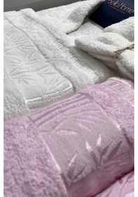 Resim Elmas Bambu 10 Parça Aile Bornoz Takımı Krem Pembe Çok Renkli 