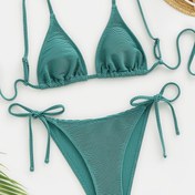 Resim Kadınlar İçin Seksi Gri Yeşil Bikini Takımı 