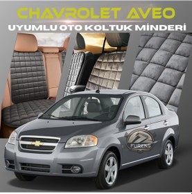 Resim Chevrolet Aveo Antrasit Tay Tüyü Cepli & Terletmez Sırtlı Oto Koltuk Minder Seti - Koruma Kılıfı Ön & Arka Set 