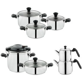 Resim Schafer Atlas Çelik Çeyiz Seti 14 Parça-siyah Inox 