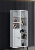 Resim Çizgi Kitaplık Raflı Kapaklı 70x37x180cm 