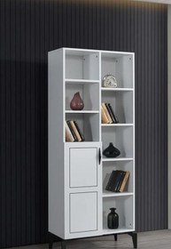 Resim Çizgi Kitaplık Raflı Kapaklı 70x37x180cm 