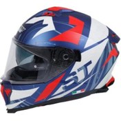 Resim Sway Sw 865 St Kapalı Kask Beyaz - Mavi - Kırmızı 