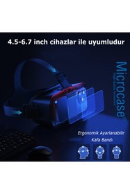 Resim Vrpark V6 3D Sanal Gerçeklik Gözlüğü + VR Bluetooth Kumanda 