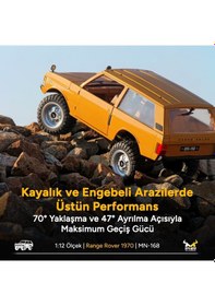 Resim Mn Model Mn168 1/12 Range Rover Classic 1970 4wd Crawler Offroad Uzaktan Kumandalı Araba Arazi Aracı Rc Model Car Truck Rtr Sarı Mn-168 +dahili Işık Seti 