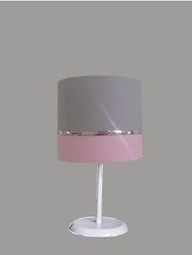Resim 750 Gri Pembe 2.li Set Yatak Odası Genç Çocuk Odası Avize Abajur 