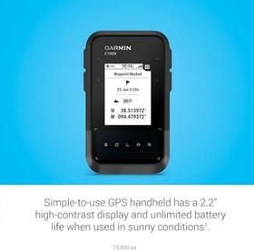 Resim Garmin eTrex® Güneş Enerjisi, GPS Taşınabilir Navigatör, Sınırsız Pil Ömrü, Suya Dayanıklı 