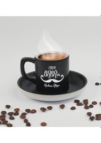 Resim Bk Gift Kişiye Özel İsimli Baba Temalı Siyah Türk Kahvesi Fincanı&metal Kalem&çakmak&kartlık Cüzdan Hediye Seti, Sevgiliye Hediye-2, Babaya Hediye, Ba 