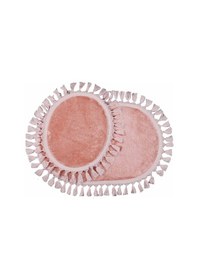 Resim My Evilla Modern Simirna Dekoratif Peluş Oval Ponpon Saçaklı Klozet Takımı 001 