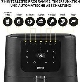 Resim Siyah Renkli 5.5l Yağsız Fritöz, Sağlıklı ve Pratik Pişirme Keyfi 