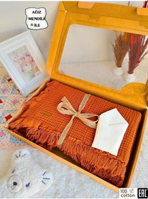 Resim 4 Kat Müslin Kiremit Saçaklı Bebek Battaniyesi 100x120cm- %100 Pamuklu & Çok Amaçlı Battaniye Çok Renkli 