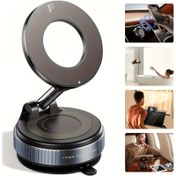 Resim Yeni Nesil Lüks 360° Dönebilir ve Katlanabilir Manyetik Telefon Tutucu, Vakum Emme + Manyetik Titreme Önleyici Araç Montajı, Mutfak, Masaüstü, Ofis, Spor Salonu ve Araba için, PC+ABS+TPU Isıya Dayanıklı Malzeme, Su Geçirmez Değil, Yapay Deri, Cam, Plastik, Porselen gibi Kaba Yüzeyler İçin Uygun, Katlanır Saklama Tembel Ayaklı, Yükseltilmiş Premium Hediye (2025) 