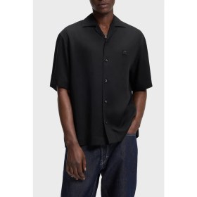 Resim Hugo Logolu Oversize Fit Klasik Yaka Kısa Kollu Gömlek Erkek Gömlek 50560593 001 