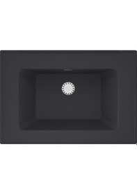 Resim Real Stone Zenıth 65 Etajerli Antrasit Granit Banyo Lavabosu 65x45 Antrasit 