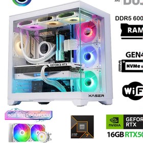 Resim XASER Velox x200 Ryzen 7 7700 64GB DDR5 Ram 2TB M.2 NVMe SSD 16GB RTX5080 Masaüstü Oyuncu Bilgisayar 