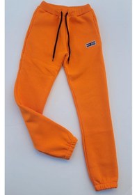 Resim Çocuk Beli Paçası Lastikli İçi Şardonlu Eşofman Alt-11260-turuncu Turuncu 