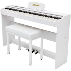 Resim KÖHNER SLP-225 WH Dijital Konsol Piyano, Bluetooth, Tuş Hassasiyeti, 88 Tuşlu (KULAKLIK VE TABURE) 