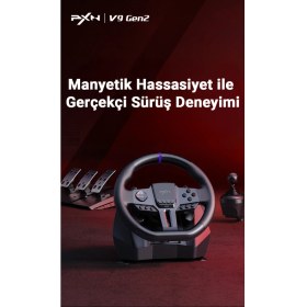 Resim Pxn V9 Gen2 Oyun Direksiyon Seti Pc/ps3-4/ Xbox S-X Yarış Direksiyonu 
