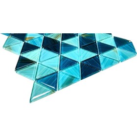 Resim MozaiKristaL Mutfak, Banyo, Havuz, Sauna, Spa ve Yaşam Alanlarının Tüm Yüzeyleri Için Kristal Cam Mozaik. Üçgen Cam Ölçüsü: 54X6 Mm. File Ölçüsü: 30X30 Cm. ( 1 Kutu = 11 File Karo = 1 M2 Fiyatıdır. 