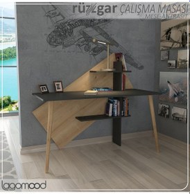 Resim Lagomood Rüzgar Çalışma Masası Ceviz - Beyaz 
