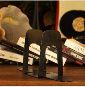 Resim Metal Siyah 2'li SET Kitap Tutucu, Kitap Desteği 