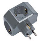 Resim Viko Yonca Plus 3'lü Topraklı Gri Golyat Priz 