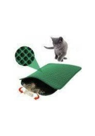 Resim Momspet Kedi Tuvalet Önü Elekli Paspas Yeşil 