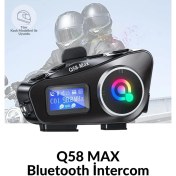 Resim Q58 Max LED Ekranlı Motosiklet Kask Uyumlu Kulaklık Intercom LED Işıklı Kask Bluetooth Kulaklık 
