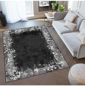 Resim Rovigo Dijital Baskı Yıkanabilir Kaymaz Taban Salon Halısı Rvg0333, Siyah, 120 x 180 