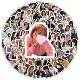 Resim 100 adet BLlNK kız grubu temalı çıkartma seti, KPOP tarzı, düzensiz desenler - kendinden yapışkanlı tasarım, hayranların günlük kullanımı ve çevrimdışı konserler için mükemmel, DIY süslemeler, hediye paketleme vb. BL hayranları için harika! 