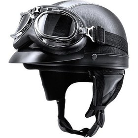 Resim Devils Eye Yarım Kask Yüksek Yoğunluklu Tek Beden 55 - 62 Cm. Ue1azs Siyah - Gümüş 