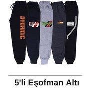 Resim 5'li Dynamic-stronger-new-player Baskılı Erkek Çocuk Çift Cepli Eşofman Altı Çok Renkli 