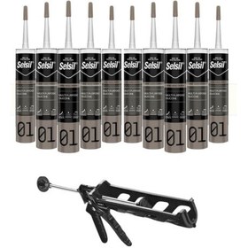 Resim Selsil Ga Silikon 280 Gr. Şeffaf 10 Adet , Plastik Tabanca Şeffaf 