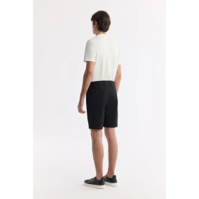 Resim AVVA Erkek Siyah Yanı Lastikli Gofreli Bi-Stretch Slim Fit Chino Şort A51Y3730 
