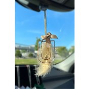 Resim Şeffaf Gold Dikiz Süsü & Gold Kurdela & Gold Tüy 