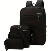 Resim Oldfriend Siyah 1 Adet Seyahat Laptop Sırt Çantası, Dayanıklı İş Notebook Çantası Üniversiteli Çantası Siyah 