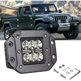 Resim Gömme Tip Beyaz 6 LED Araç Motosiklet Off Road LED Lamba Delici Yayıcı Projektör 18W Metal Sis Arazi Çalışma Lambası 12V-24V 1 Adet 