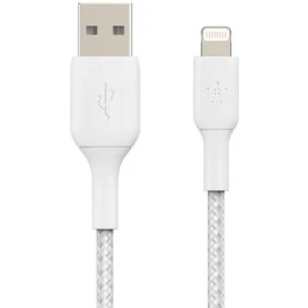 Resim Belkin CAA002BT1MWH – Örgülü Lightning Hızlı Şarj ve Data Kablosu 1 m – Beyaz 