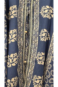 Resim Park Moda Desenli Uzun Kap Kimono Kaftan %100 Pamuk 