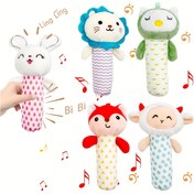 Resim 0-12 Ay Yaşındaki Bebekler İçin Sevimli Hayvan Şekilleri Özellikli Yumuşak El Zilleri, Noel ve Paskalya Hediyeleri Olarak Mükemmel 