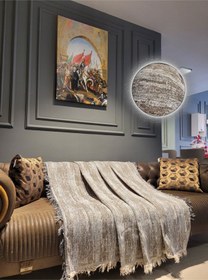 Resim Lüks Pamuklu Koltuk-çekyat Örtüsü 170x220 Sütlü Kahve Çift Taraflı ,terletmez ,kaymaz ,toplanmaz Kahverengi 