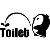 Resim Penguen Tuvalet Sticker Oto-motor-laptop-duvar-dekor 10 X 5 Cm 