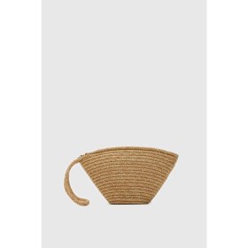Resim Shule Bags Rome Handmade Hasır Clutch Çanta Vizon 