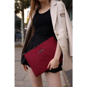 Resim Bahels Kadın Cherry Süet Portföy & Clutch Çanta 