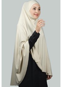 Resim Altobeh Hazır Türban Peçeli Pratik Eşarp Tesettür Nikaplı Hijab - Namaz Örtüsü Sufle (5XL) - Krem 