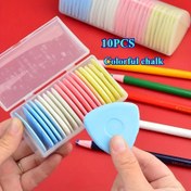 Resim 10 silinebilir kumaş terzi tebeşiri seti, çok renkli dikiş desen işaretleme aracı, giysi yama işi DIY iğne ve ip aksesuarları, bir kutuda paketlenmiş 